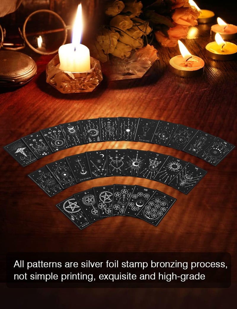 WJPC Silver Foil Tarot Cards with Guide Book Set&Gift Box for Beginner& Expert. Original Design Tarot Decks, Tarot Cards Decks - Image 2